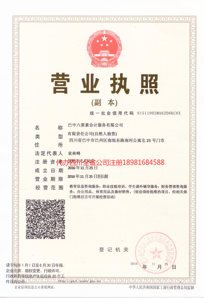 四川四川六要素会计服务有限公司
