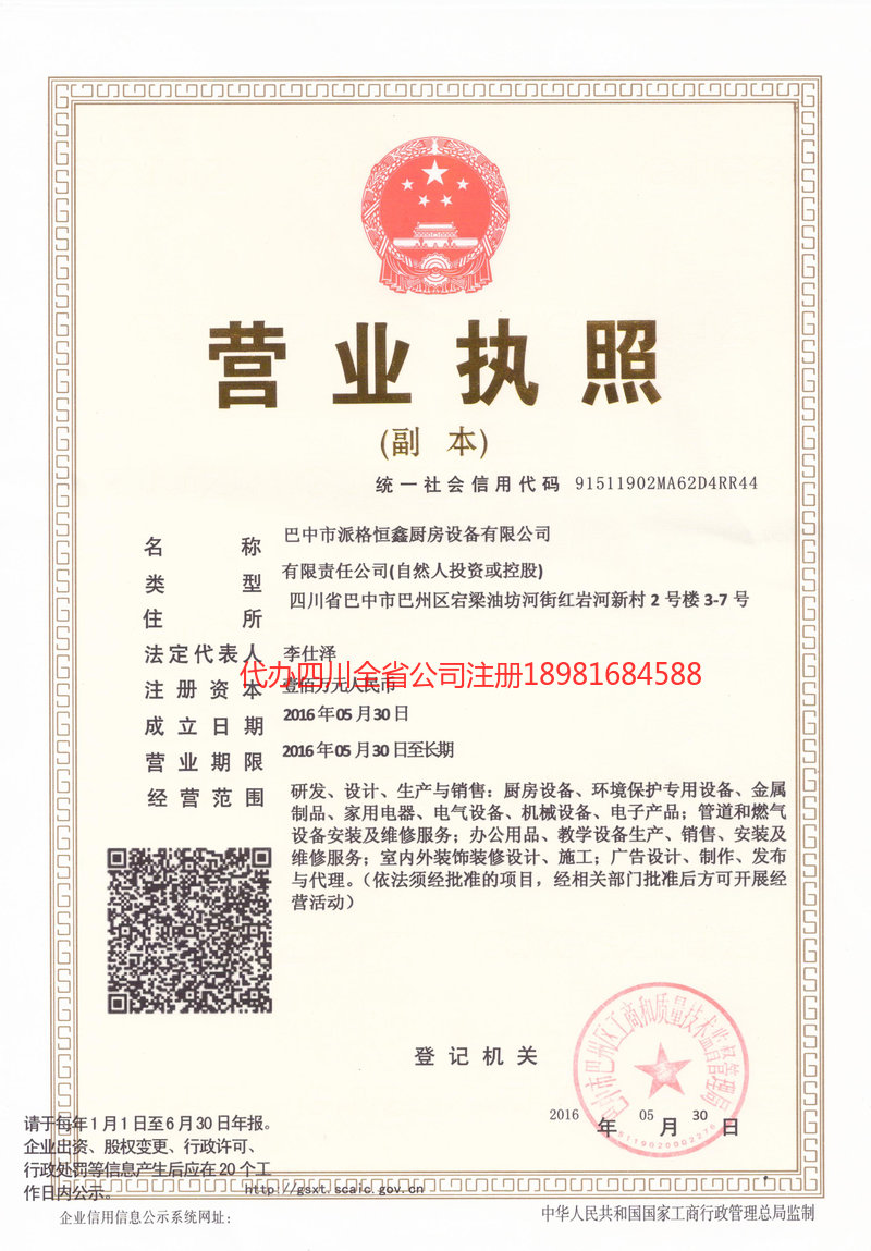 四川四川派格恒鑫厨房设备有限公司